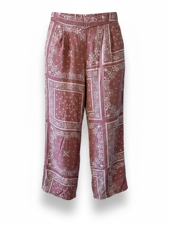 Pants - Women's Printed Wide-Leg Pants - Dusty Rose